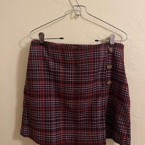 Plaid Red and Black Women's Skirt